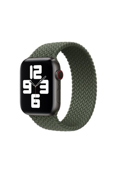 BCNCASE Apple Watch 3 Serisi 38 Mm Uyumlu Kumaş Örgü Solo Loop Tek Parça Kord...