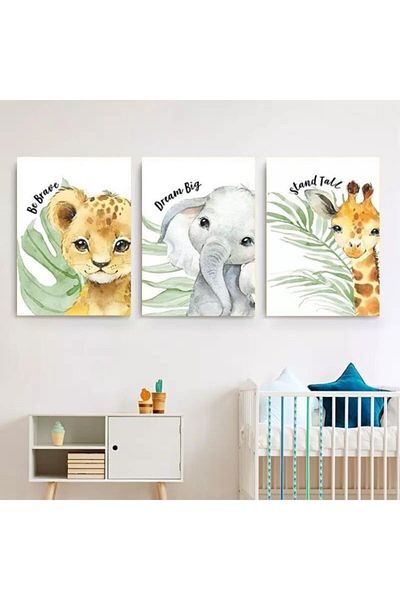 Markazip 30x40 cm Τριπλό Γνήσιο Σετ Ζωγραφικής σε Καμβά για Παιδικά Δωμάτια Κωδικός: Nsn121
