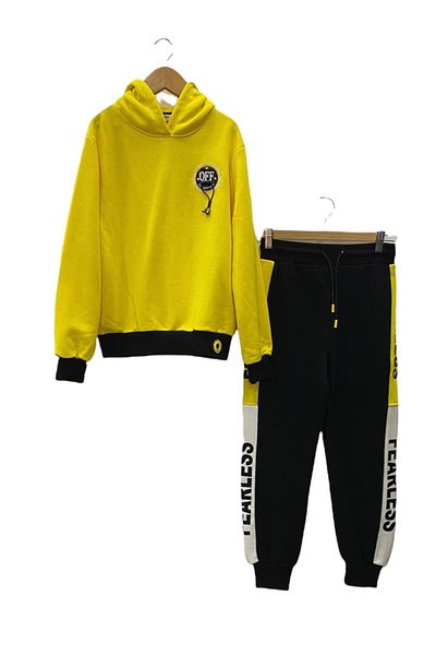 Çikoby Boy's Tracksuit Set Black-Yellow