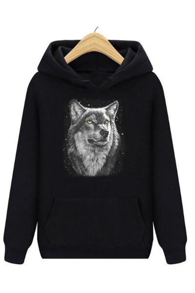 GALASHOP سويت شيرت بقلنسوة وولف