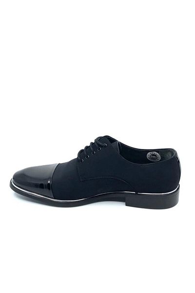 Fosco Men's Black Laced Satin Classic Shoes 8026