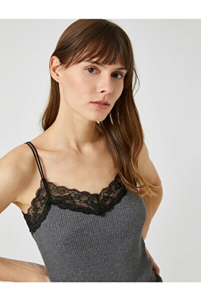 Koton Women's Anthracite Pajama Top 1KLK22197MK