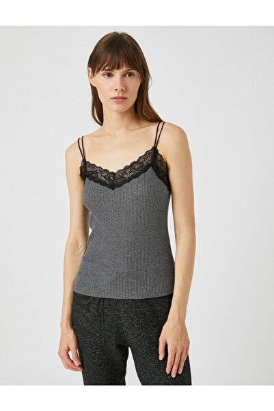 Koton Women's Anthracite Pajama Top 1KLK22197MK