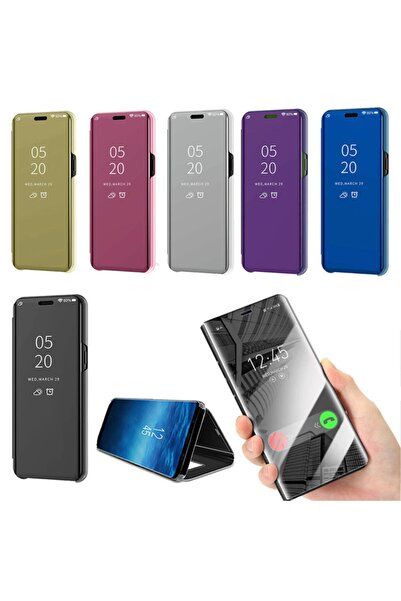 Smart Tech Samsung Galaxy A9 2018 Aynalı Kapaklı Lüx Kılıf Rose Gold
