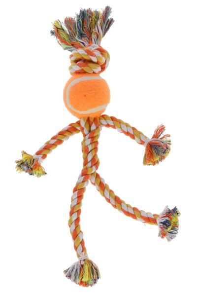 KERBL Dog Tooth Floss with Ball Head Stripe Man [30cm]