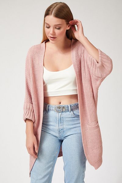 Happiness İstanbul Cardigan - Pink - Oversize
