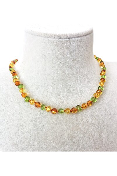 İpek Kehribar قلادة أصلية معتمدة من الليتوانية من خرز البلطيق الأصفر للأطفال ...