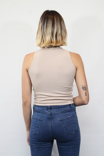 Rosse Butik Γυναικεία Πλεκτή Μπλούζα Πέτρινη Ζιβάγκο Αμάνικη