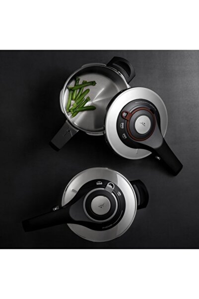 Jumbo Procook Siyah Açık Gri Paslanmaz Çelik 6 Lt Düdüklü Tencere