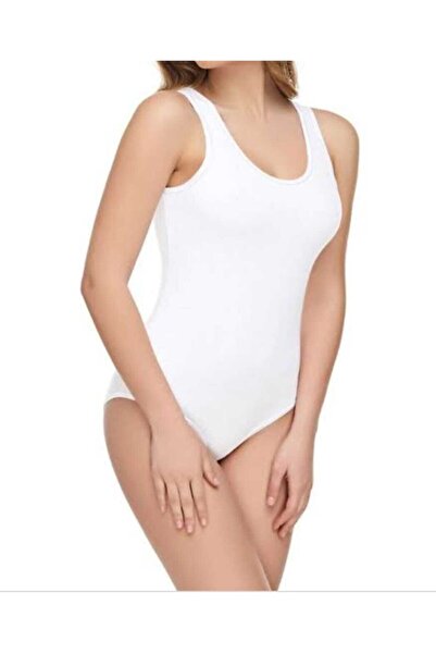 GÜMÜŞ Γυναικείο λευκό αθλητικό κορμάκι με κουμπωτά κουμπιά