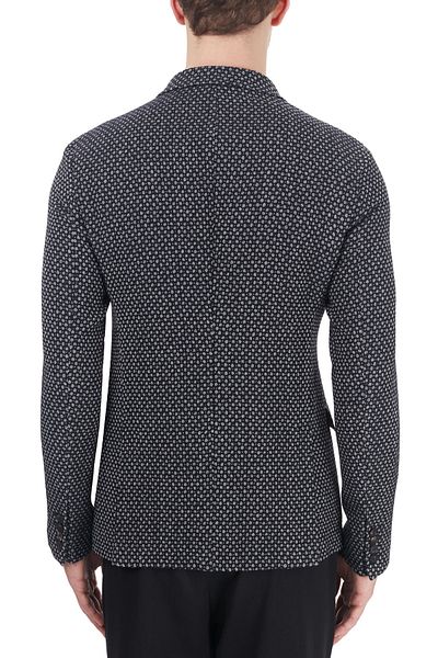 Emporio Armani جاكيت رجالي باللون الأزرق الداكن بياقة مزدوجة الصدر وزر مزدوج 91g94s 91s48 921