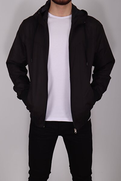 ZAYFA Erkek Siyah Catch Yağmurluk Mont