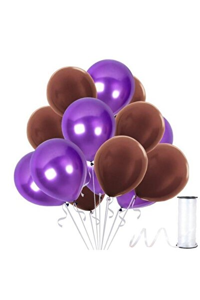 Happyland بالون لؤلؤي معدني بني-أرجواني 30 قطعة