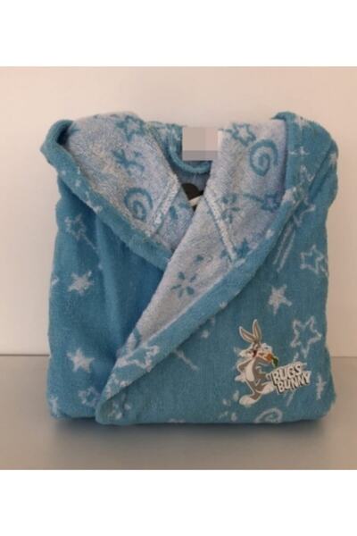 Özdilek Bugs Bunny Galaxy Lisanslı Havlu Bornoz Set Mavi 5/6 Yaş