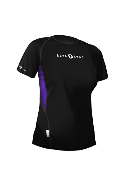 Genel Markalar Kadın Siyah Kısa Kollu Rashguard, Rahat ve Şık Spor Ürünü