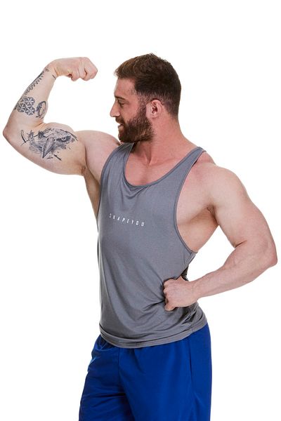 ShapeYou Men's Gray Fitness Athlete Undershirt