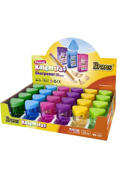 Brons Triangle with Pencil Sharpener Tank Br-572 Mixed Color (1 PC)