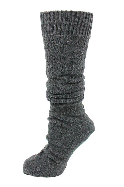 A CLASSE Winter Hair Knit Knee-Length Women's Smoked Gray Socks
