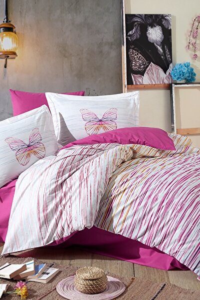 Hobby Poplin Tek Kişilik Nevresim Takımı Eldora Fuşya