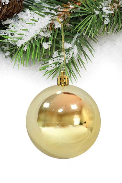 Happyland 6 Pieces Christmas Tree Ornament 12 Cm Gold Color Ornament Ball