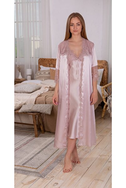 Marpessa Lingerie Ipek Saten Özel Dantel Işlemeli El Işi Oymalı Takım