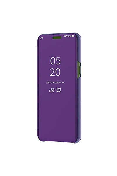 Smart Tech Samsung Galaxy Note 10 Plus Aynalı Kapaklı Lüx Kılıf Mor