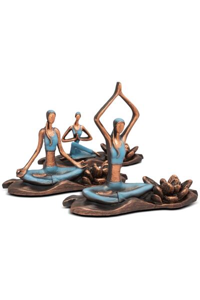 Gift Garden Dekoratif Yoga Yapan Kadın Outdoor Eller Ortada Mavi