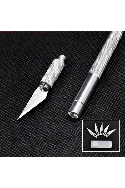 Hobialem Bianyo, Kretuar Knife, 5 Spare Blades Gift, Kretuar Set, Metal Handle, Cutting Knife