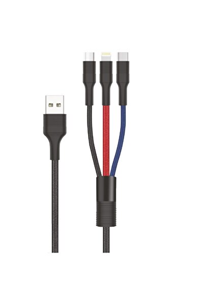 Trendebak Phixi Cb631 Force Örgülü Ve Güçlendirilmiş 100 Cm Çoklu Şarj Ve Dat...