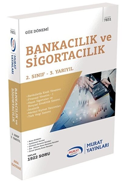Murat Yayınları Aöf Bankacılık Ve Sigortacılık 2.sınıf 3.yarıyıl Güz Dönemi K...
