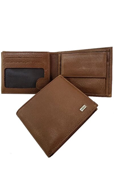 Karalı Deri Erkek Kahverengi Hakiki Deri Cüzdan