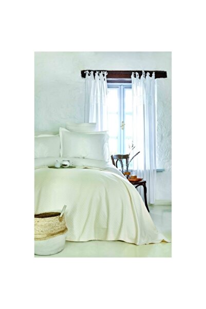 Karaca Home Elonora Ekru Çift Kişilik Dantelli Nevresim Bambu Pike Takımı