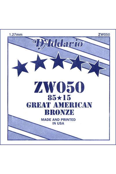 Daddario Ακουστική κιθάρα 85/15 Bronze Single 050 Zw050 Ακουστική κιθάρα μονή χορδή