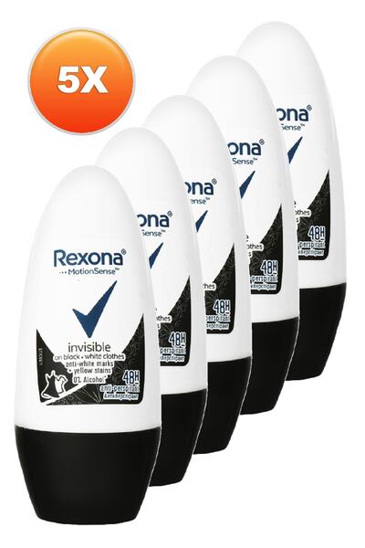 Rexona Invisible Black White Kadın Roll-on 50 Ml. Beşli Paket