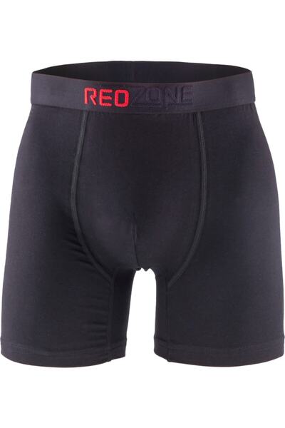 Redzone Erkek Siyah Bambu  Lycra Boxer 6 Adet