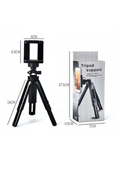 UnDePlus Tripod 5 Kademeli Dik-yan Duruşlu Telefon Tutucu Tr3 Tripod Siyah Siyah