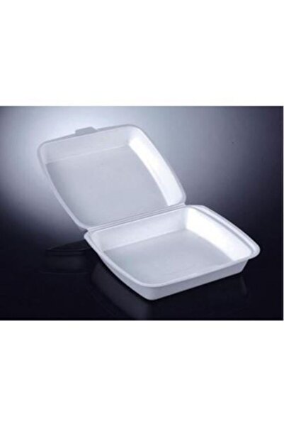 Köpüksan Foam Plate Without Compartment with Lid 100 Pieces Kpktbk45