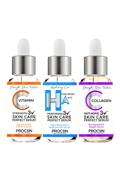 PROCSIN C Vitamini Serum 20ml-hyaluronic Asit 20ml-kolajen Serum 20 ml Cilt Bakım Seti