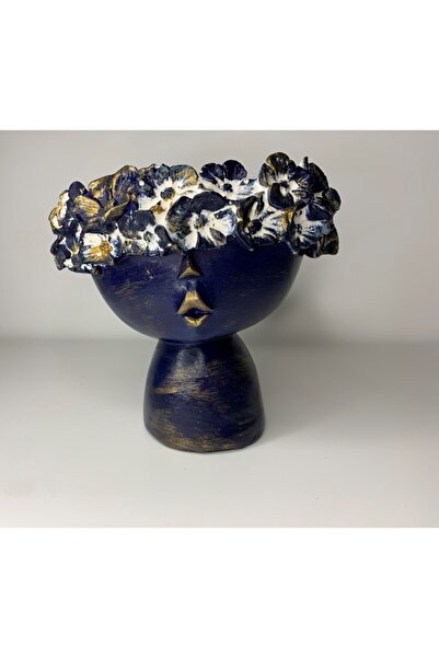 SemArt Home Çiçekli Kız Beton Saksı