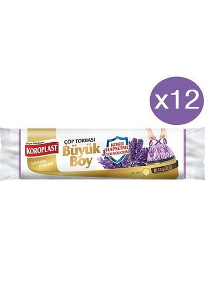 Koroplast Lavender Drawstring Large Garbage Bag 10 x 12 Pack