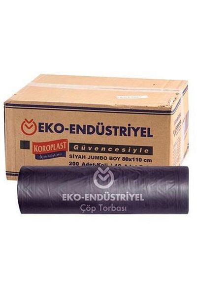 Koroplast Eco Industrial Garbage Bag Jumbo Size Black 200 Pieces