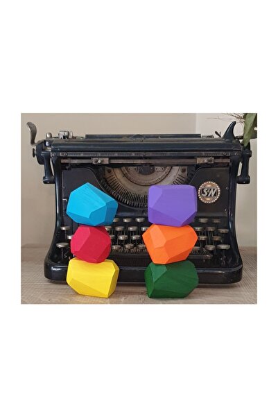 kırtkırt ahşap مجموعة مكعبات خشبية من تومي إيشي مكونة من 6 قطع ملونة (والدورف...