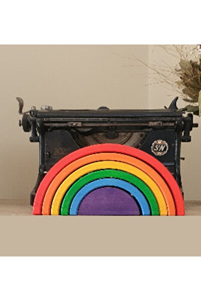 kırtkırt ahşap Waldorf Rainbow - سلسلة Rainbow مكونة من 6 قطع