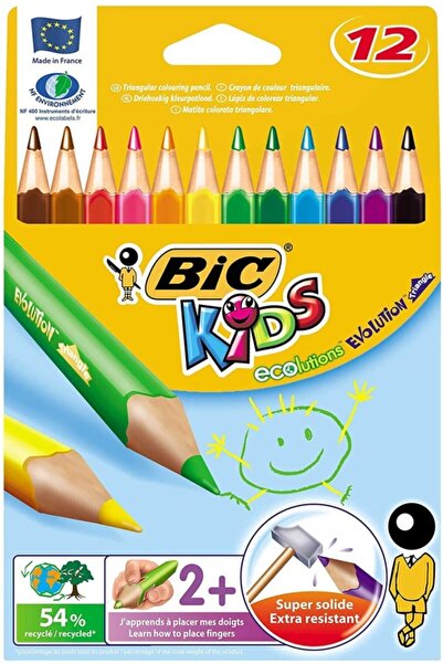 Bic تطور مثلث جامبو أقلام الطلاء الجاف 12 قطعة