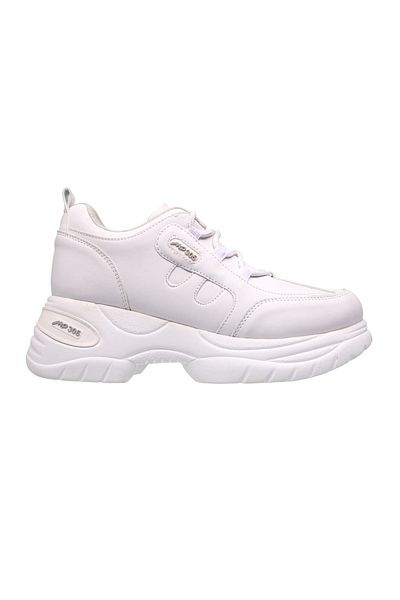 M.P. Pantofi sport albi cu toc pană de damă