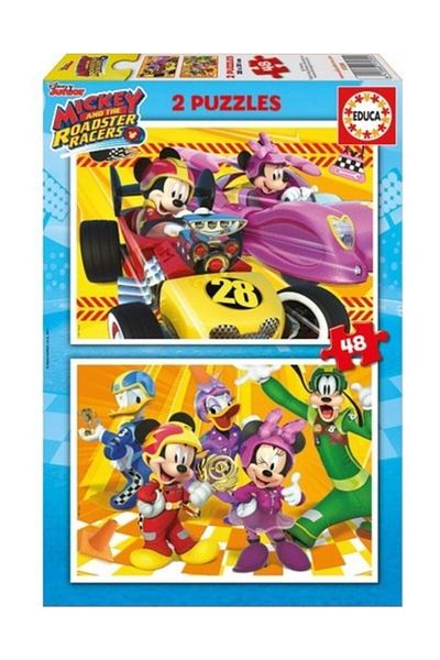 EDUCA 2x48 Piece Mickey Roadster Racers Children's Puzzle