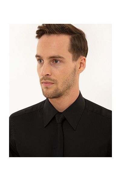 Pierre Cardin Мъжка черна риза Slim Fit G021SZ004.000.1038388