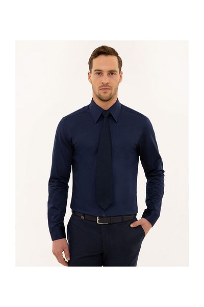 Pierre Cardin Мъжка тъмносиня тениска риза