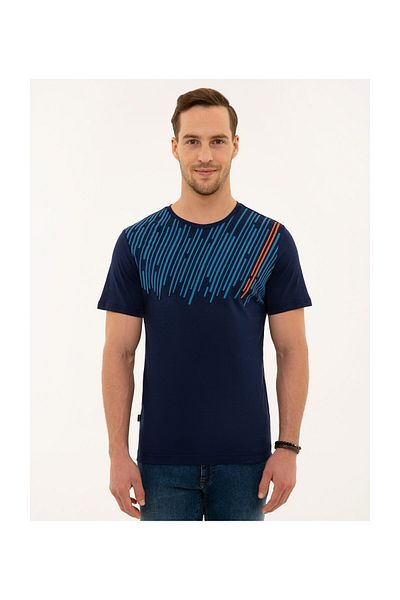 Pierre Cardin Ανδρικό μπλουζάκι με λεπτή εφαρμογή Navy Blue