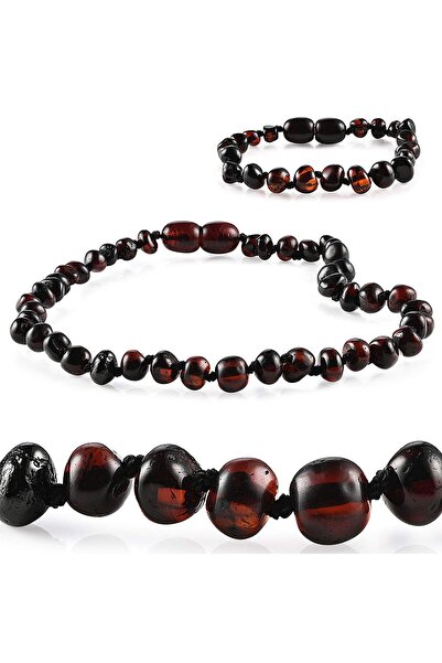 Vip Kehribar Certified Baltic Amber Cherry Color Baby Teeth Necklace Bracelet...